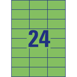 Etikett címke, 70 x37mm, univerzális, 24 címke/ív, 100 ív/doboz, Avery zöld