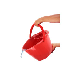 Felmosó vödör 11 literes ovális csavaró kosárral piros Bonus_B186 Vödrök, lapátok Bonus