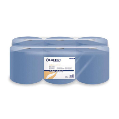 Kéztörlő 1 rétegű tekercses átmérő: 19 cm 6 tekercs/karton 19 CF Easy Blue Lucart_861096 kék