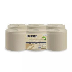 Kéztörlő 2 rétegű tekercses átmérő: 19 cm 6 tekercs/karton 19 CF EcoNatural Lucart_861133 havanna barna Papírtörlők Lucart
