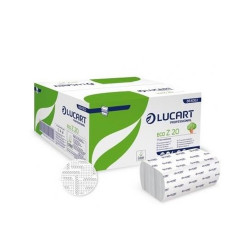 Kéztörlő 2 rétegű Z hajtogatású 200 lap/csomag 15 cs/karton EcoLucart_864062E fehér Papírtörlők Lucart