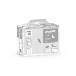 Kéztörlő W hajtogatású 3 rétegű 90 lap/cs 25 csomag/karton Katrin Plus Non stop L3 hófehér_61600 Papírtörlők Katrin