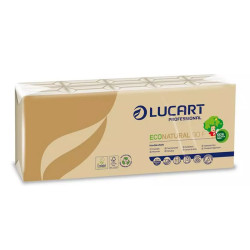 Papírzsebkendő 4 rétegű 9 lap/cs 10 cs/csomag EcoNatural 90 F Lucart_843166J havanna barna Papírzsebkendők Lucart