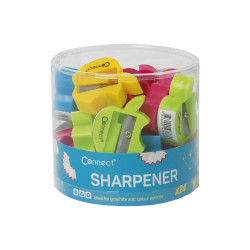 Hegyező 1 lyukú műanyag Connect alma alakú, különféle színek Hegyező Connect