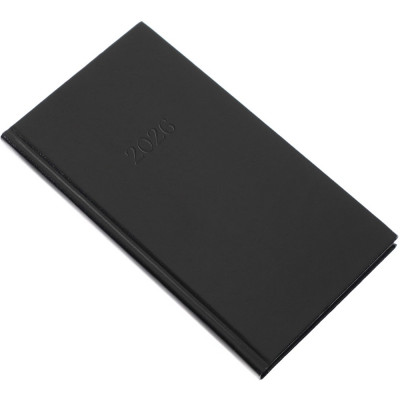 Zsebnaptár álló Standard, fehér lapokkal fekete Realsystem 2026.