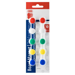 Mágnes 15mm, 10 db/csomag, 5 klf. szín vegyesen Ico Táblamágnes Ico