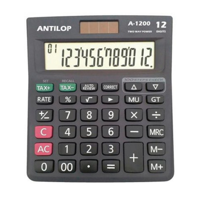 Számológép asztali 12 számjegy nagy, döntött kijelző Antilop A-1200
