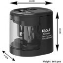 Hegyező asztali 2 lyukú elektromos elemes EG5161 Eagle fekete