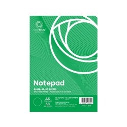 Jegyzettömb ragasztott, A5, 50lap, Bluering® sima Jegyzettömb Bluering