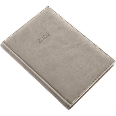 Határidőnapló Bolero A/5, napi krémszínű lapokkal szürke Realsystem 2026.