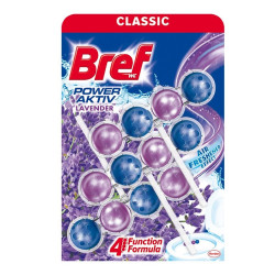 WC illatosító golyós 3 x 50 g Power Aktiv Bref Lavender Field Toalett tisztító, WC illatosító Bref