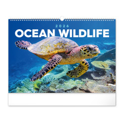 Falinaptár képes  480×330mm Ocean Wildlife Realsystem 2026. Falinaptár Realsystem