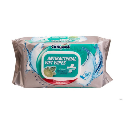 Nedves törlőkendő antibakteriális 100 lap/csom Ultra Compact