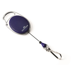 Névjegykártyatartó kihúzható karabineres, Durable with Snap Hook sötétkék Névkitűző Durable