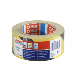 Jelölőszalag 50mmx33m Tesa fekete/sárga Kordonszalag, jelölő szalag Tesa