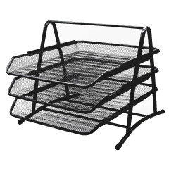 Fémhálós irattálca 3 szintes Bluering® fekete Fémhálós család Bluering