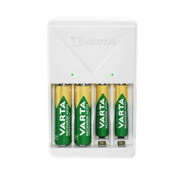 Elemtöltő, akku Plug töltő + 4 db AA 2100 mAH Varta Elem, akkumulátor, töltő Varta