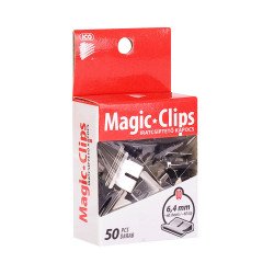 Iratcsíptető fűzőkapocs 6,4mm, 50 db/doboz, Ico Magic clipper Kapocs és adagoló Ico