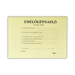 Emelőgépnapló 24 lapos A/5 fekvő D.E.938 Nyilvántartás Egyéb