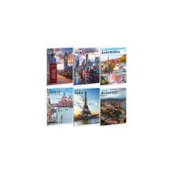 Füzet iskolai A4, 40lap, vonalas Ars Una CITYSCAPE 10db/csomag Tűzött füzet Ars Una