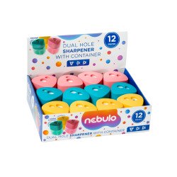 Hegyező 2 lyukú műanyag, tartályos, Nebulo Hegyező Nebulo