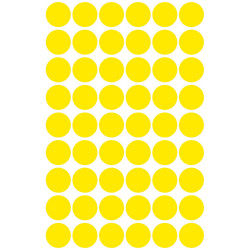 Etikett címke, o12mm, jelölésre, 54 címke/ív, 5 ív/doboz, Avery sárga