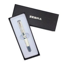 Golyóstoll metál fehér test, Zebra SLF1, írásszín kék Golyóstoll Zebra