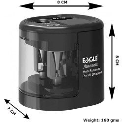 Hegyező asztali 2 lyukú elektromos elemes és hállózati adapterrel működtethető EG5161 Eagle fekete Hegyező Eagle