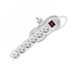 Elosztó hat csatlakozós kapcsolós túlfeszültség védett 1,5m kábellel asztali 16A max. 3500W Elosztó, hosszabító Egyéb