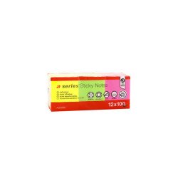 Jegyzettömb öntapadó 50x40mm 12x100lap  A-series brilliant mix 4xsárga, 4xpink, 4xzöld Öntapadó jegyzettömb A-series