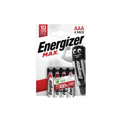 Elem AAA mikro LR03 Max 4 db/csomag, Energizer Elem, akkumulátor, töltő Energizer