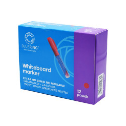 Táblamarker 2,2-5,2mm, vágott hegyű, cserélhető betétes, Bluering piros Táblamarker Bluering