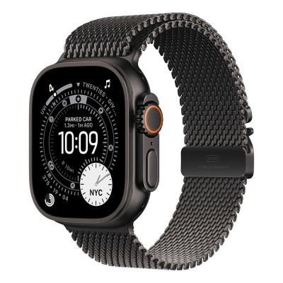 Okosóra Apple Watch Ultra 3 Cellular 49mm Black Titanium Case with Black Titanium Milanese Loop - Medium