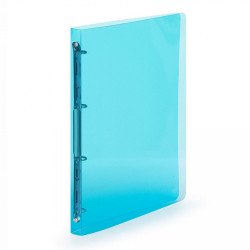 Gyűrűskönyv A4, 4 gyűrűs 2cm gerinc áttetsző PP, Karton P+P Lines kék Gyűrűskönyv Karton