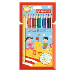 Színes ceruza készlet, háromszögletű vastag, 203/12 Stabilo TRIO 12 klf. szín Színesceruza Stabilo