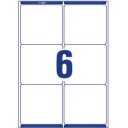 Etikett címke, 99,1 x93,1mm, nagyfedőképességű 6 címke/ív, 100 ív/doboz, Avery fehér