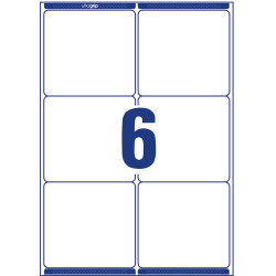 Etikett címke, 99,1 x93,1mm, nagyfedőképességű 6 címke/ív, 100 ív/doboz, Avery fehér