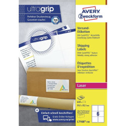 Etikett címke, 99,1 x93,1mm, nagyfedőképességű 6 címke/ív, 100 ív/doboz, Avery fehér Etikett - címke Avery