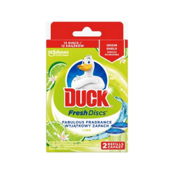 WC öbíltő korong zselés utántöltő 2 x 36 ml Fresh Discs Duck® Lime Toalett tisztító, WC illatosító Duck