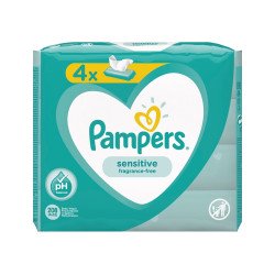 Nedves törlőkendő 4 x 52 lap/doboz Pampers Sensitive Nedves törlőkendők Egyéb