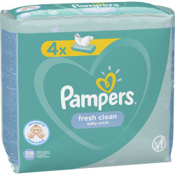 Nedves törlőkendő 4 x 52 lap/doboz Pampers Fresh Clean Nedves törlőkendők Egyéb