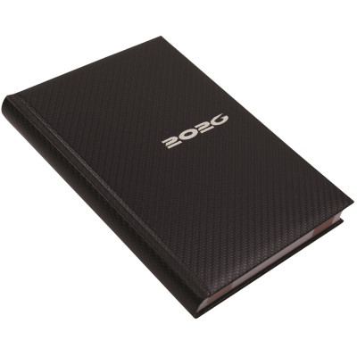 Határidőnapló Carbon A/5, napi fehér lapokkal kék Realsystem 2026.