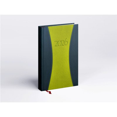 Határidőnapló Prémium A B/5, heti krémszínű lapokkal zöld Realsystem 2026.