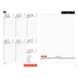 Tanítói zsebkönyv A5, műbőr 145mmx205mm, fehér lapokkal szirmok 2025/2026 Realsystem Tanári határidőnapló Realsystem