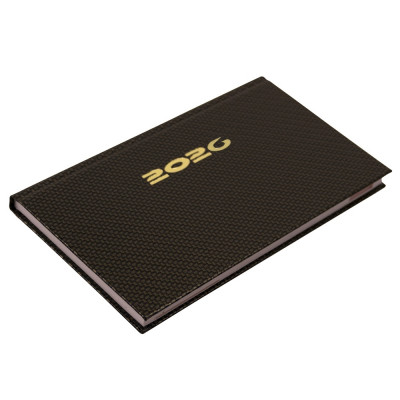 Zsebnaptár fekvő Carbon, fehér lapokkal bronz Realsystem 2026.