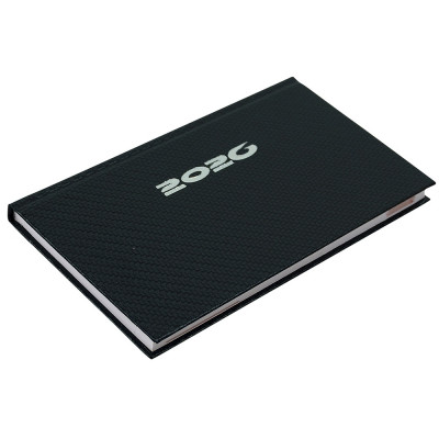 Zsebnaptár fekvő Carbon, fehér lapokkal kék Realsystem 2026.