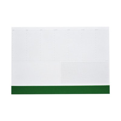 Asztali könyöklő fehér lapokkal zöld műbőrcsíkkal 570 x 390 mm  Realsystem 2026.