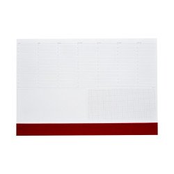 Asztali könyöklő fehér lapokkal bordó műbőrcsíkkal 570 x 390 mm  Realsystem 2026. Könyöklő Realsystem