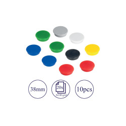 Mágnes 38mm, erősség: 2500 g. HMS36 99 Franken 10 db/csomag, klf. Szin Táblamágnes Franken