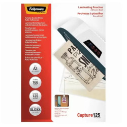 Lamináló fólia, A3, 125 mikron, fényes, 100 db/doboz, Fellowes® Kötészeti kellék Fellowes